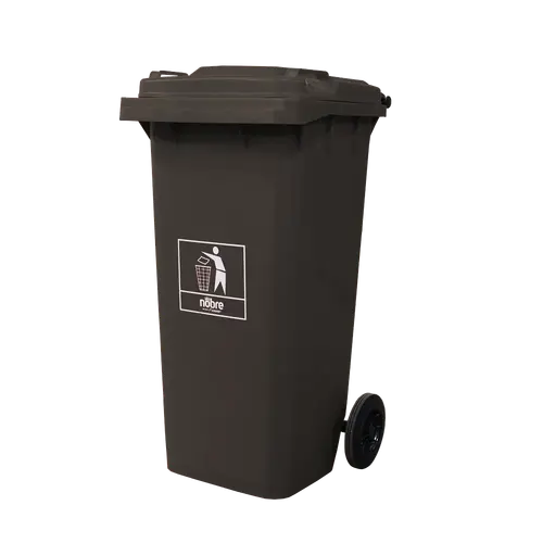 Coletora Plástica c/ Rodas - 120l - Mod. Europeu - Nobre - CINZA