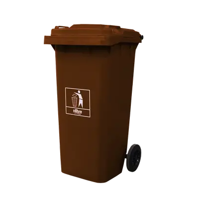 Carro Coletor de lixo Mod. Europeu 120 litros - MARROM