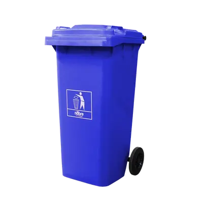 Coletora Plástica c/ Rodas - 120l - Mod. Europeu - Nobre - AZUL