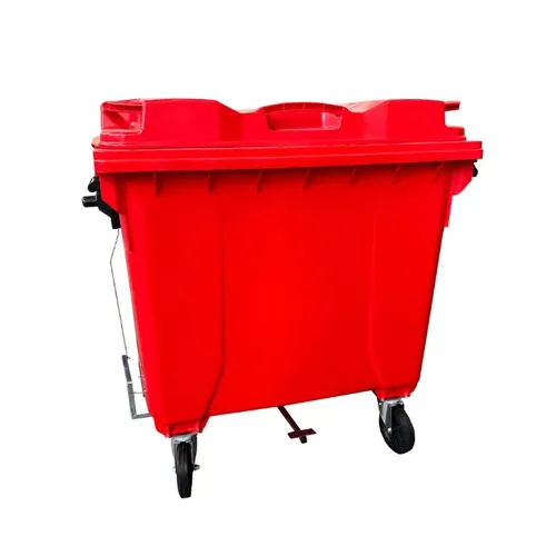 Coletora de Lixo 1000 Litros C/Rodas e PEDAL - VERMELHA