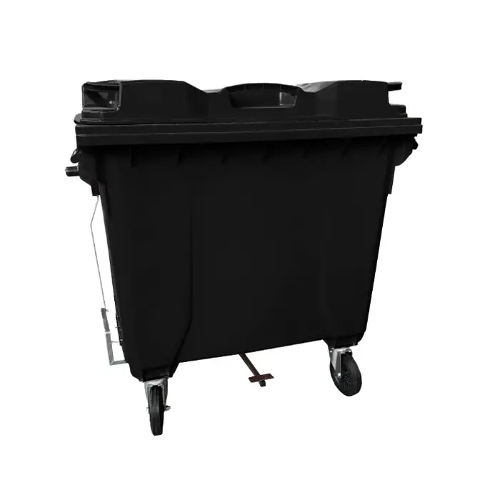 Container de Plástico Injetado 1000 Litros C/ PEDAL - PRETO