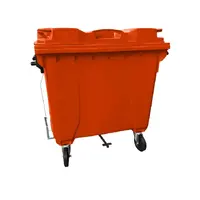 Container de Plástico Injetado 1000 Litros C/ PEDAL - LARANJA - imagem 1