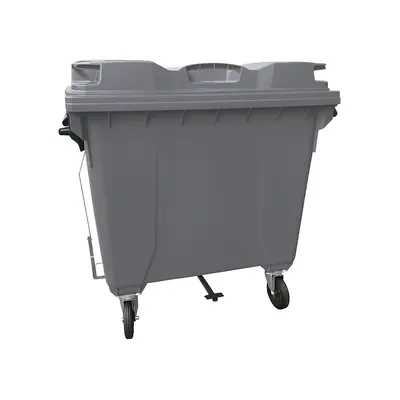 Coletora de Lixo 1000 Litros C/Rodas e PEDAL - CINZA