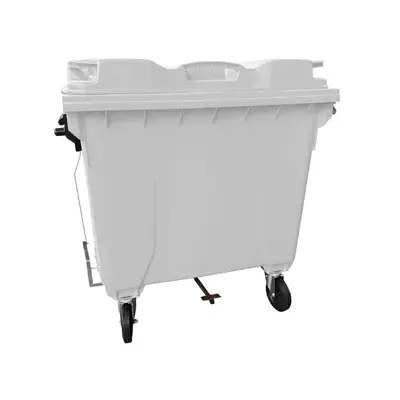 Coletora de Lixo 1000 Litros C/Rodas e PEDAL - BRANCO