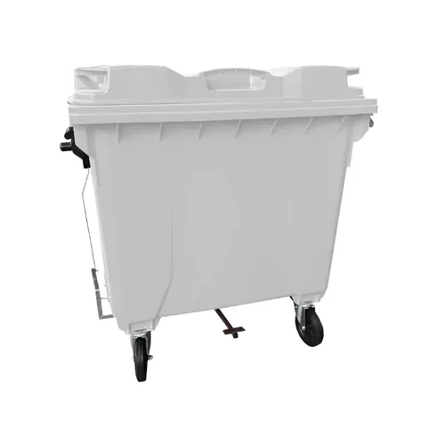 Coletora de Lixo 1000 Litros C/Rodas e PEDAL - BRANCO