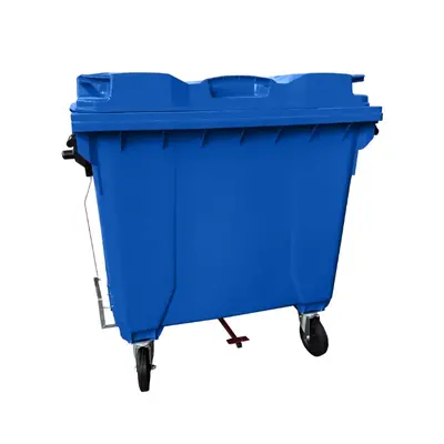 Coletora de Lixo 1000 Litros C/Rodas e PEDAL - AZUL