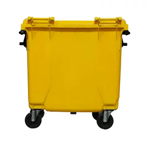 Container de Lixo ou Lixeira de Plástico 1000L Injetado Amarelo