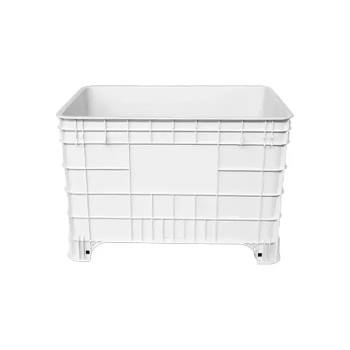 Caixa Plástica Gruplast  372 Litros Empilhável Sem Tampa Preta