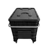 Carrinho Coletor  Para Condominio 372 Litros Com Puxador Lateral Completa Preta - imagem 2