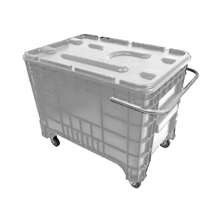 Caixa Plástica 372 Litros Branca Com Puxador Lateral e Tampa