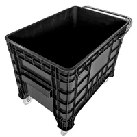 Carrinho Coletor Para Condominio 372 Litros Preta Com Puxador Frontal - imagem 1