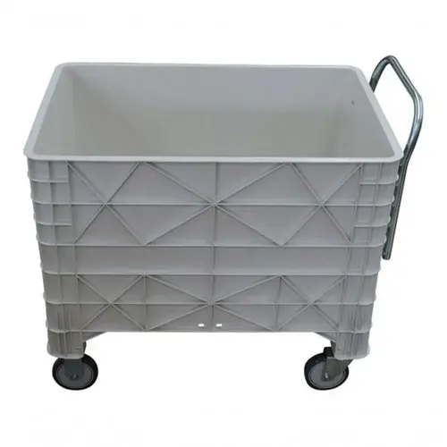 Caixa Plástica 372 Litros Branca com Puxador Frontal e Rodas (Sem Tampa)