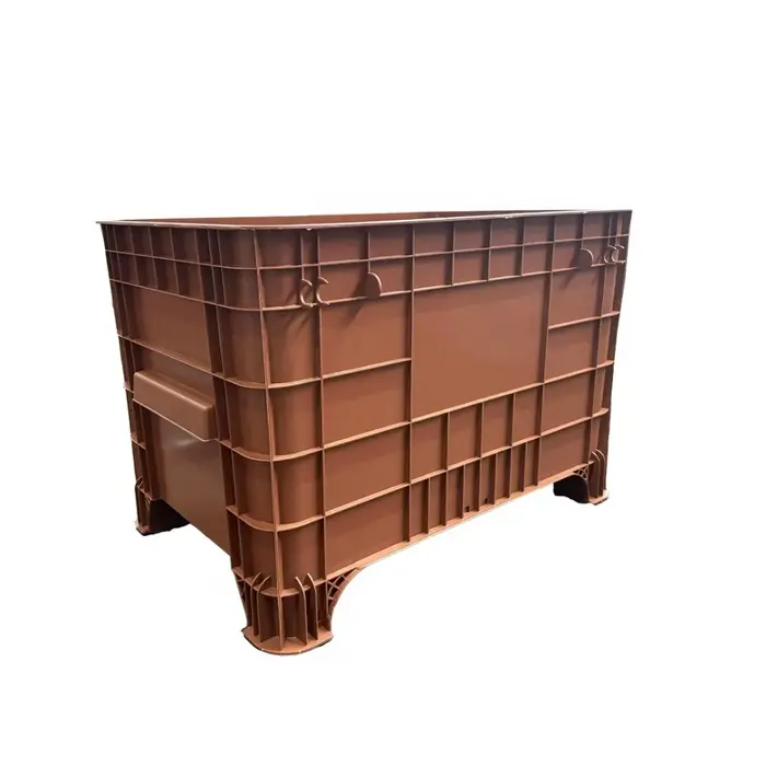 Caixa Plástica Gruplast  372 Litros Empilhável Sem Tampa Preta