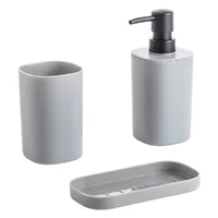 Conjunto p/ banheiro c/3pçs quadrado cinza - Mood - imagem 1