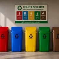 Conjunto coleta seletiva 60L com lixeiras - imagem 1