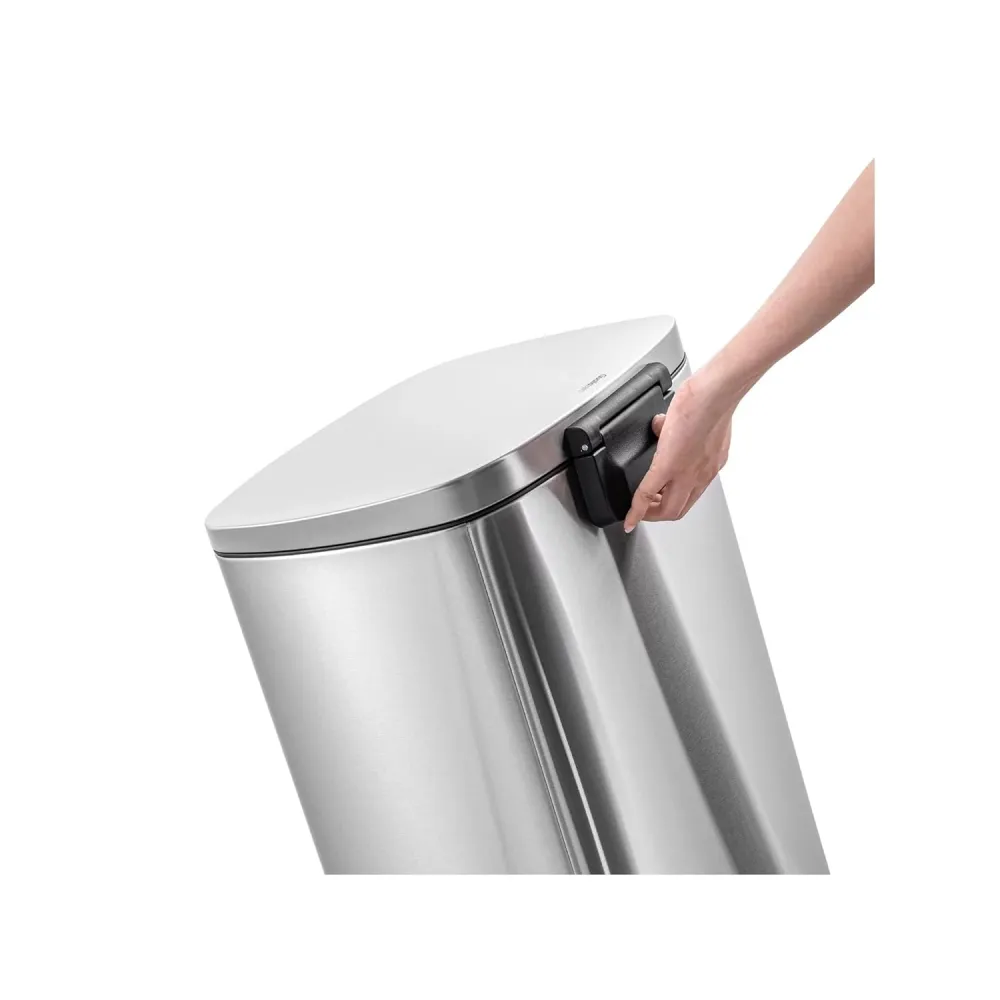 Lixeira Inox Escovado Retangular com Pedal - 12 Litros