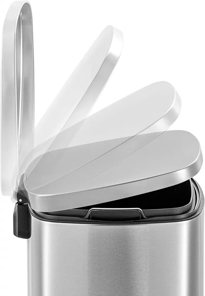Lixeira Inox Escovado Retangular com Pedal - 12 Litros