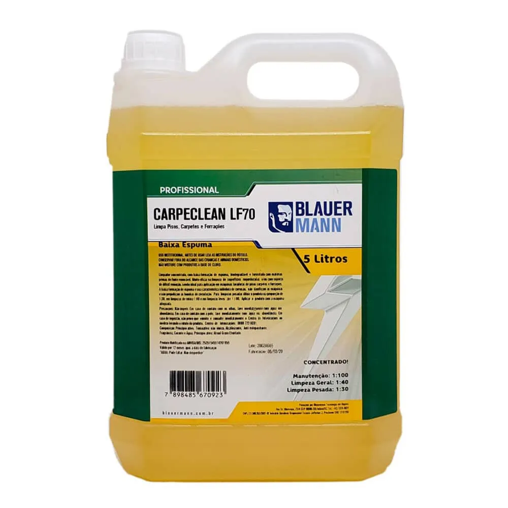 Detergente 5l carpet (lavadoras piso/baixa espumacao/1:100) Carpeclean LF-70