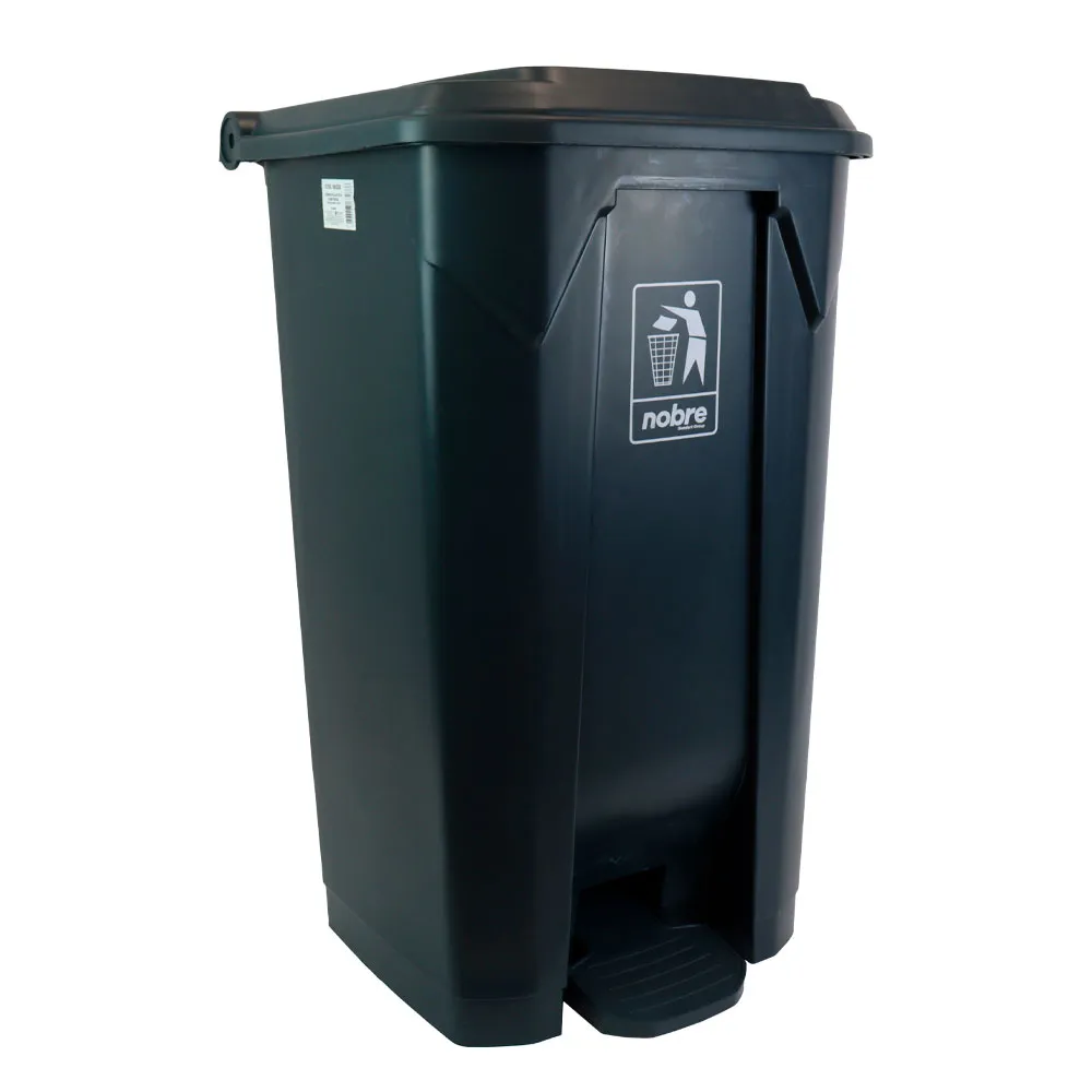 Lixeira plástica c/pedal 100l – Cinza