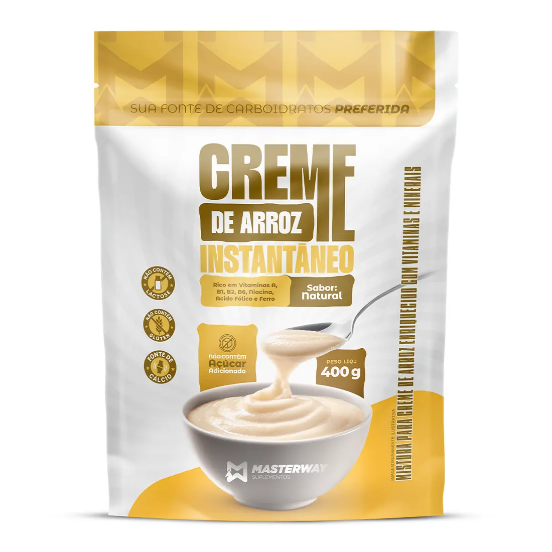Creme de Arroz Instantâneo 400g | Fonte Natural de Carboidratos - imagem 1
