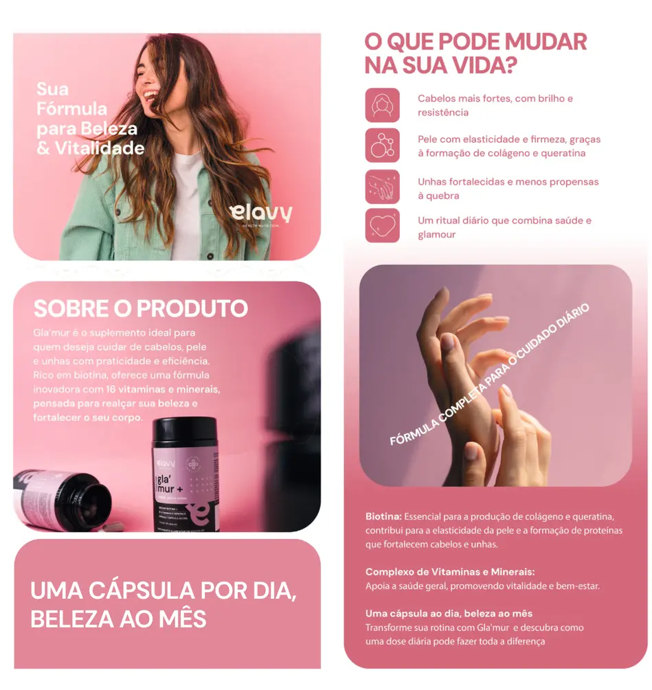 Gla'mur Multivitamínico Beleza | Elavy Health