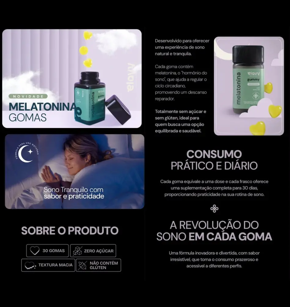 Melatonina em Goma Sem Açúcar Sabor Maracujá | Elavy