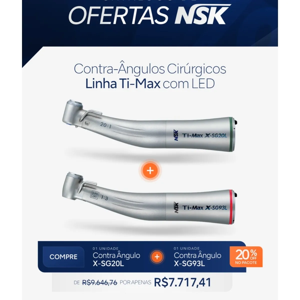 Kit Contra-Angulo Ti-Max: X-SG20L + X-SG93L
