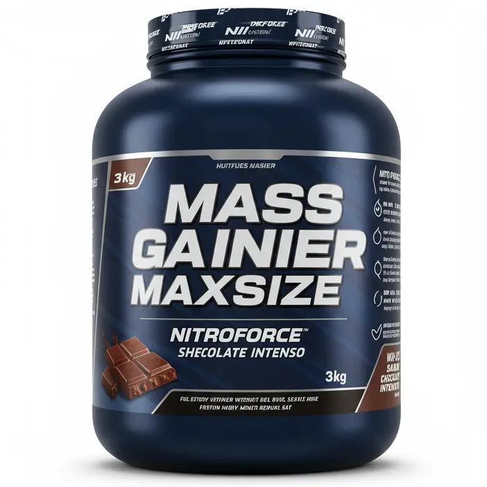 Mass Gainer MaxSize 3kg - NitroForce (Sabor Chocolate Intenso)