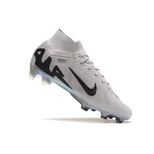 Chuteira Campo Nike Air Zoom Mercurial Superfly 9 Elite FG Prata e Preta 