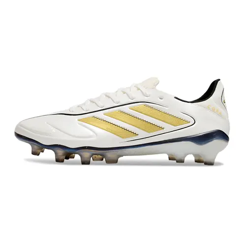 Chuteira Campo Adidas Copa Pure III Elite FG Branca e Dourado "Luxe Control"