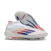 Chuteira Campo Adidas F50 Cano Médio FG Branca, Azul e La... - imagem 5
