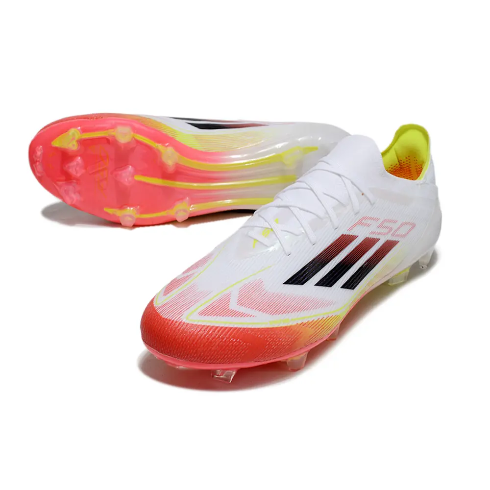 Chuteira Campo Adidas F50 FG Branca e Laranja