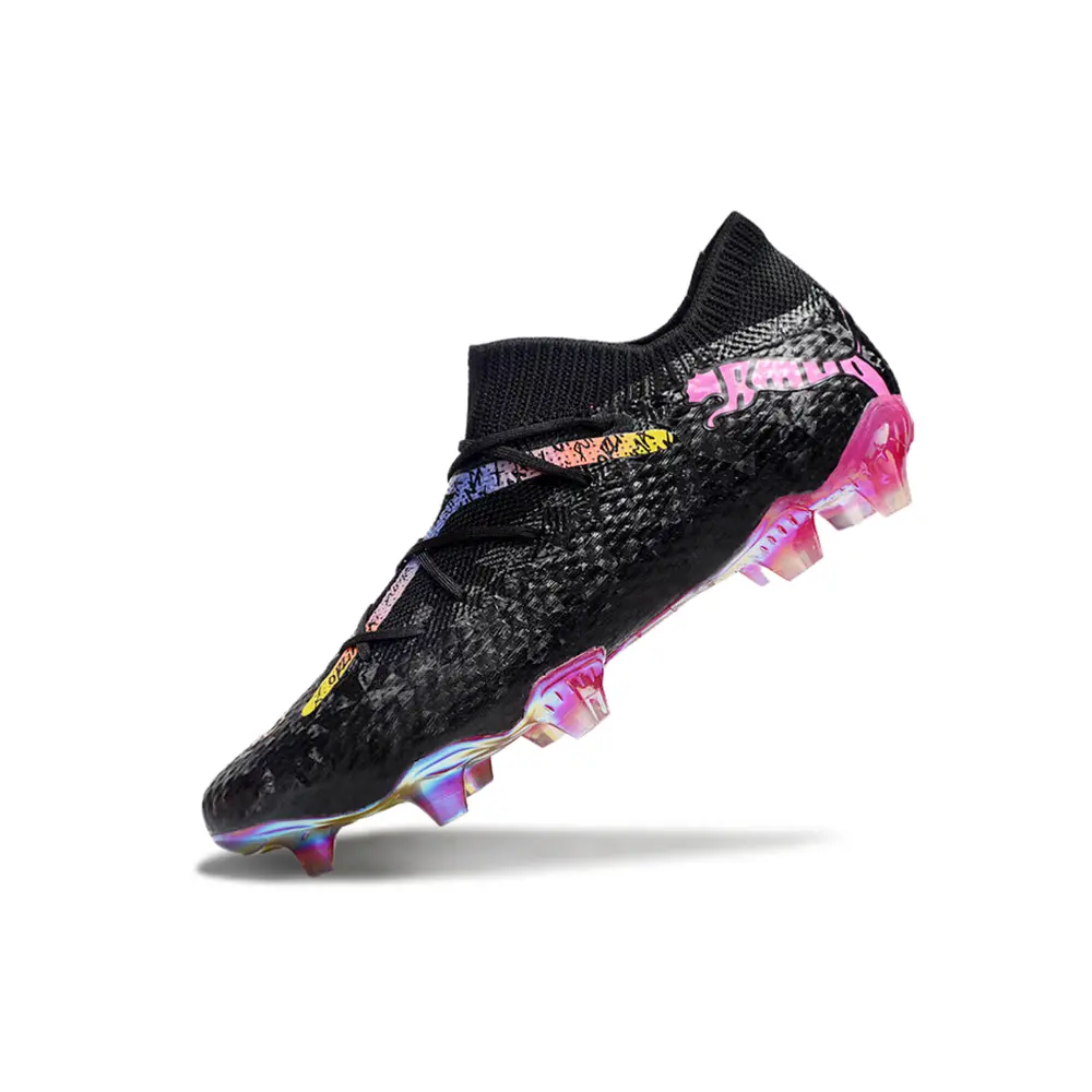 Chuteira Campo Puma Future 7 FG Preta e Rosa