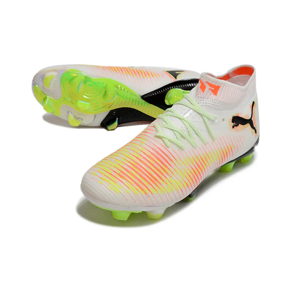 Chuteira Campo Puma Future 8 FG Branca, Laranja e Verde