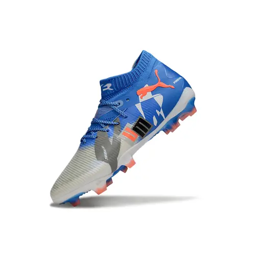 Chuteira Campo Puma Future 8 FG Cinza e Azul - Forever
