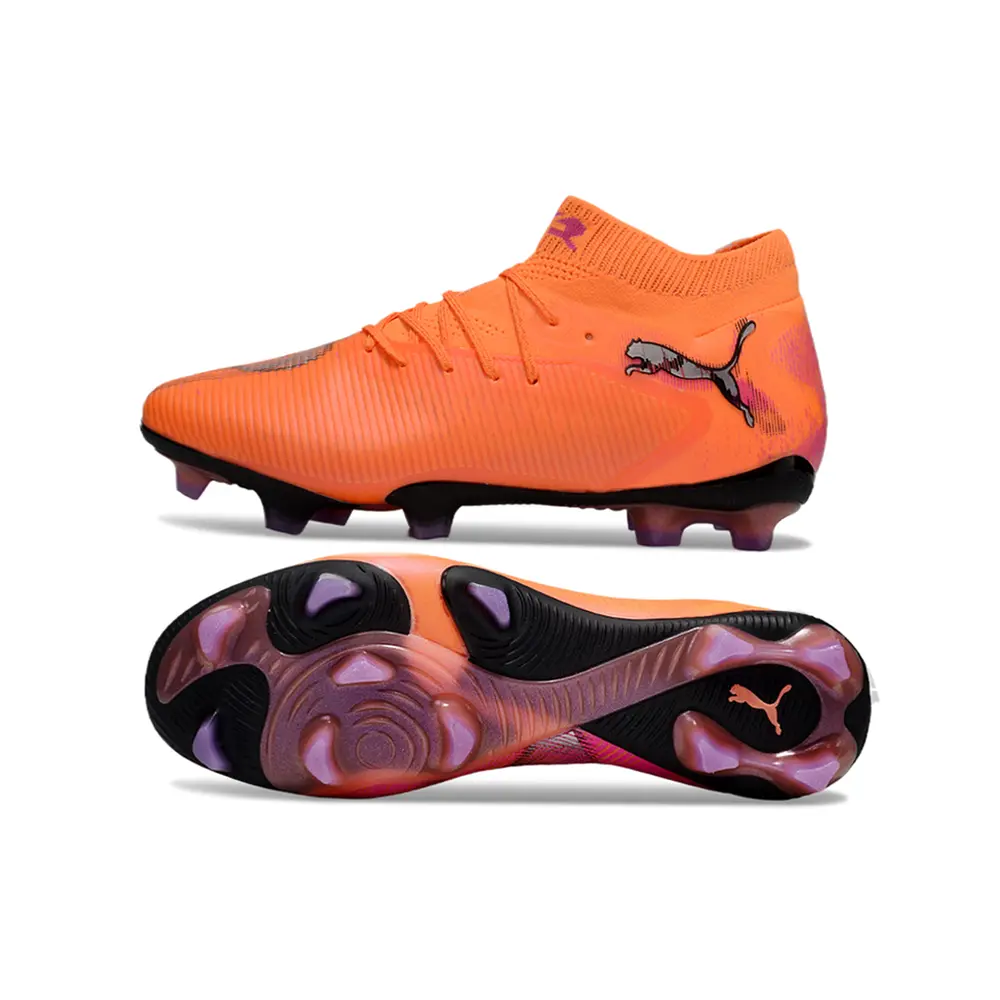 Chuteira Campo Puma Future 8 FG Laranja e Rosa