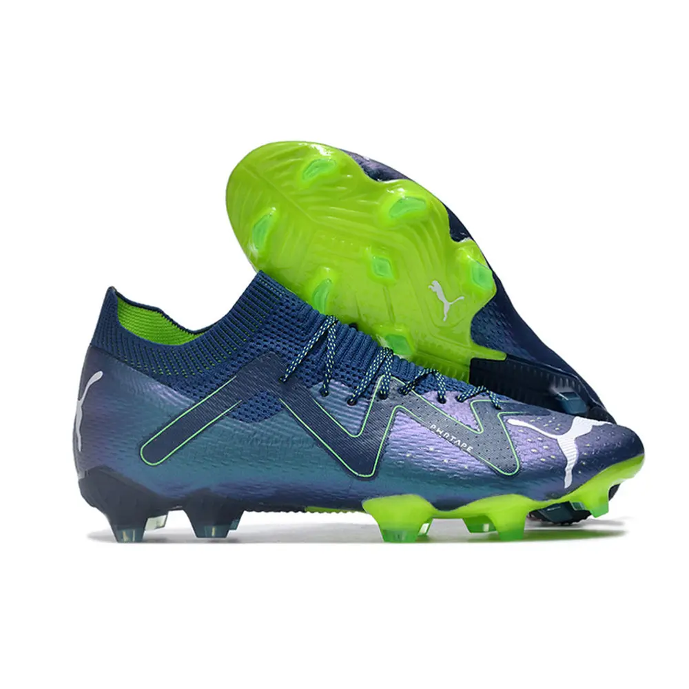 Chuteira Campo Puma Future Ultimate FG Azul e Verde