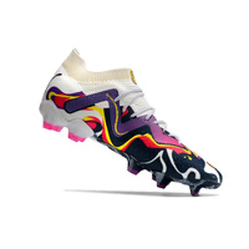 Chuteira Campo Puma Future Ultimate FG Branca e Roxa