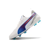 Chuteira Campo Puma King Ultimate FG Branca e Azul - imagem 5