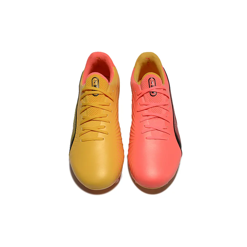 Chuteira Campo Puma King Ultimate FG Rosa e Laranja