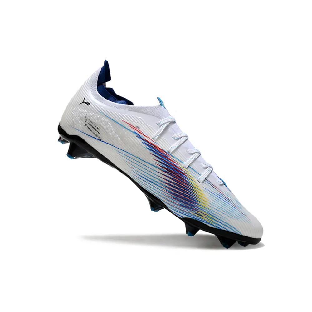 Chuteira Campo Puma Ultra 5 Ultimate FG Branca e Azul