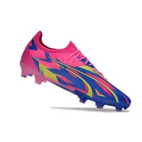 Chuteira Campo Puma Ultra Ultimate FG Rosa, Azul e Amarelo - imagem 3