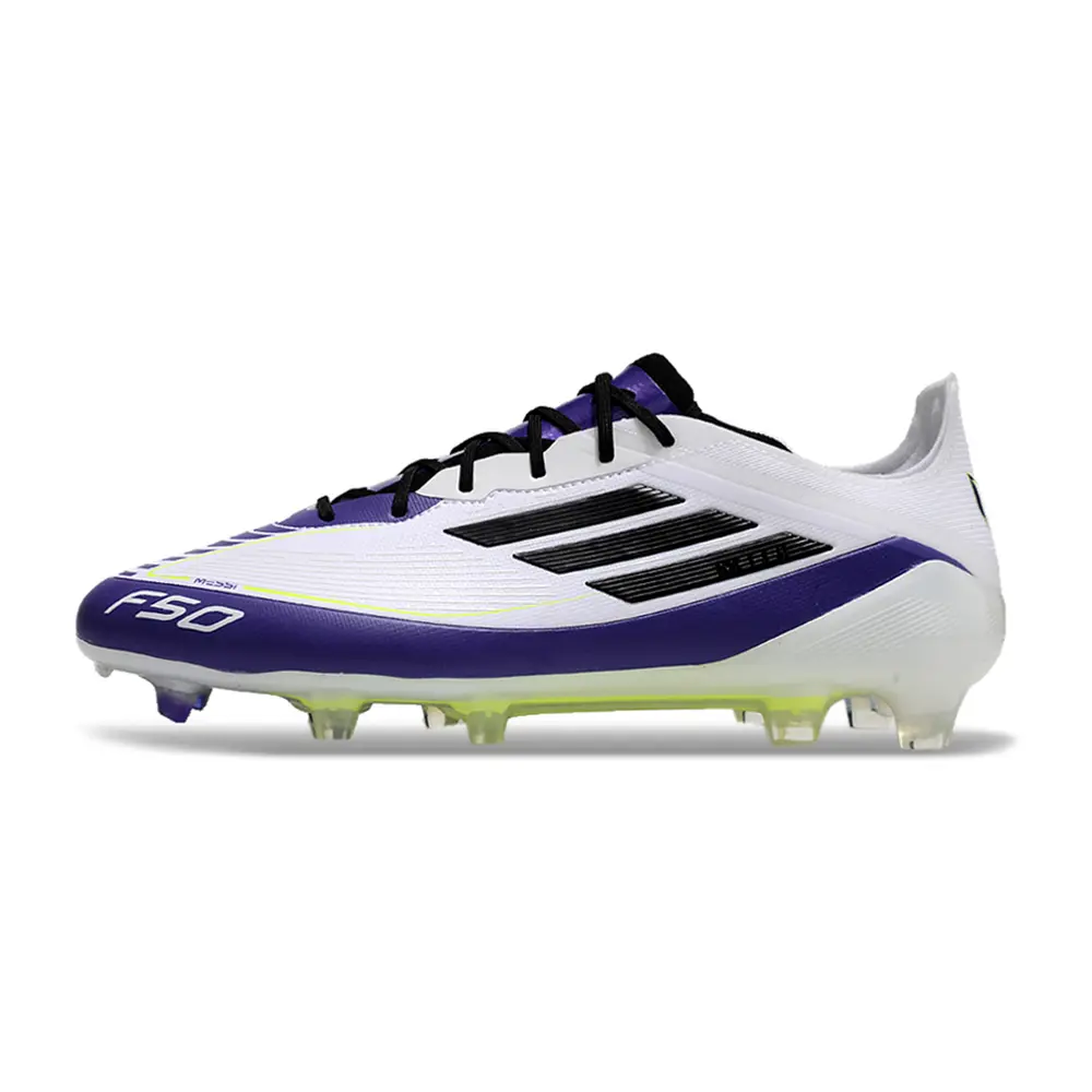Chuteira Campo Adidas F50 FG Messi Branca, Roxa e Verde