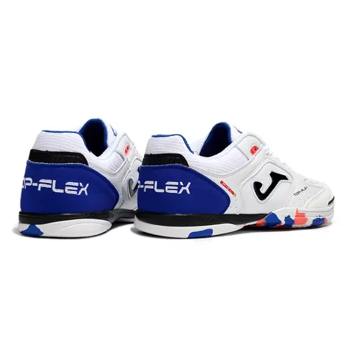 Chuteira Futsal Joma Top Flex Rebound IC Branco, Azul e Rosa