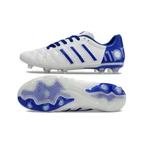 Chuteira Campo Adidas AdiPure 11 Pro FG Branca e Azul - imagem 6