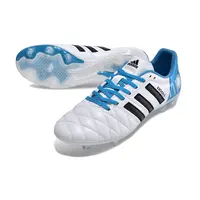 Chuteira Campo Adidas AdiPure 11 Pro FG Branca e Azul - imagem 4