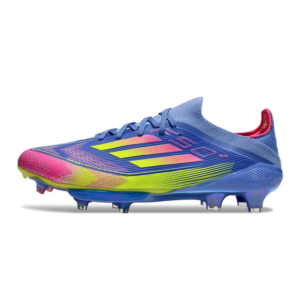 Chuteira Campo Adidas F50+ FG Azul e Rosa