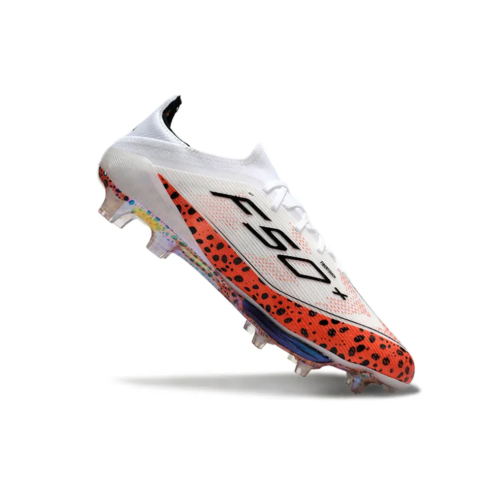 Chuteira Campo Adidas F50+ FG Branca e Laranja