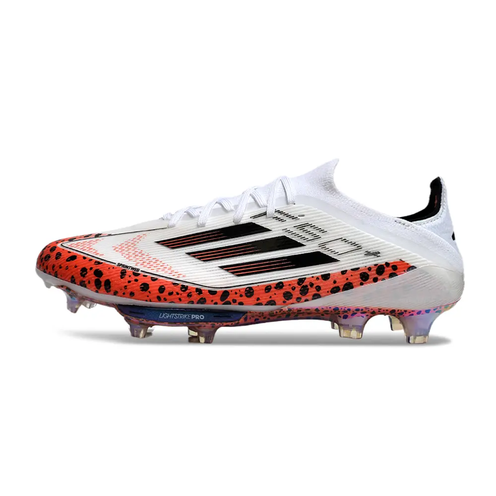 Chuteira Campo Adidas F50+ FG Branca e Laranja