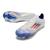 Chuteira Campo Adidas F50+ FG Branca, Azul e Vermelho - imagem 4